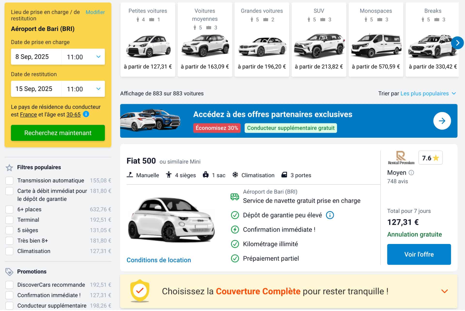 location de voiture fiat 500