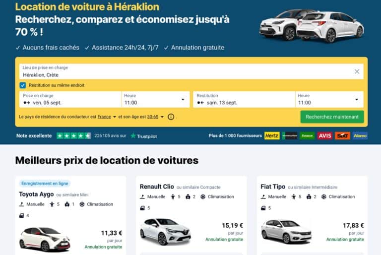 Location de voiture à Héraklion