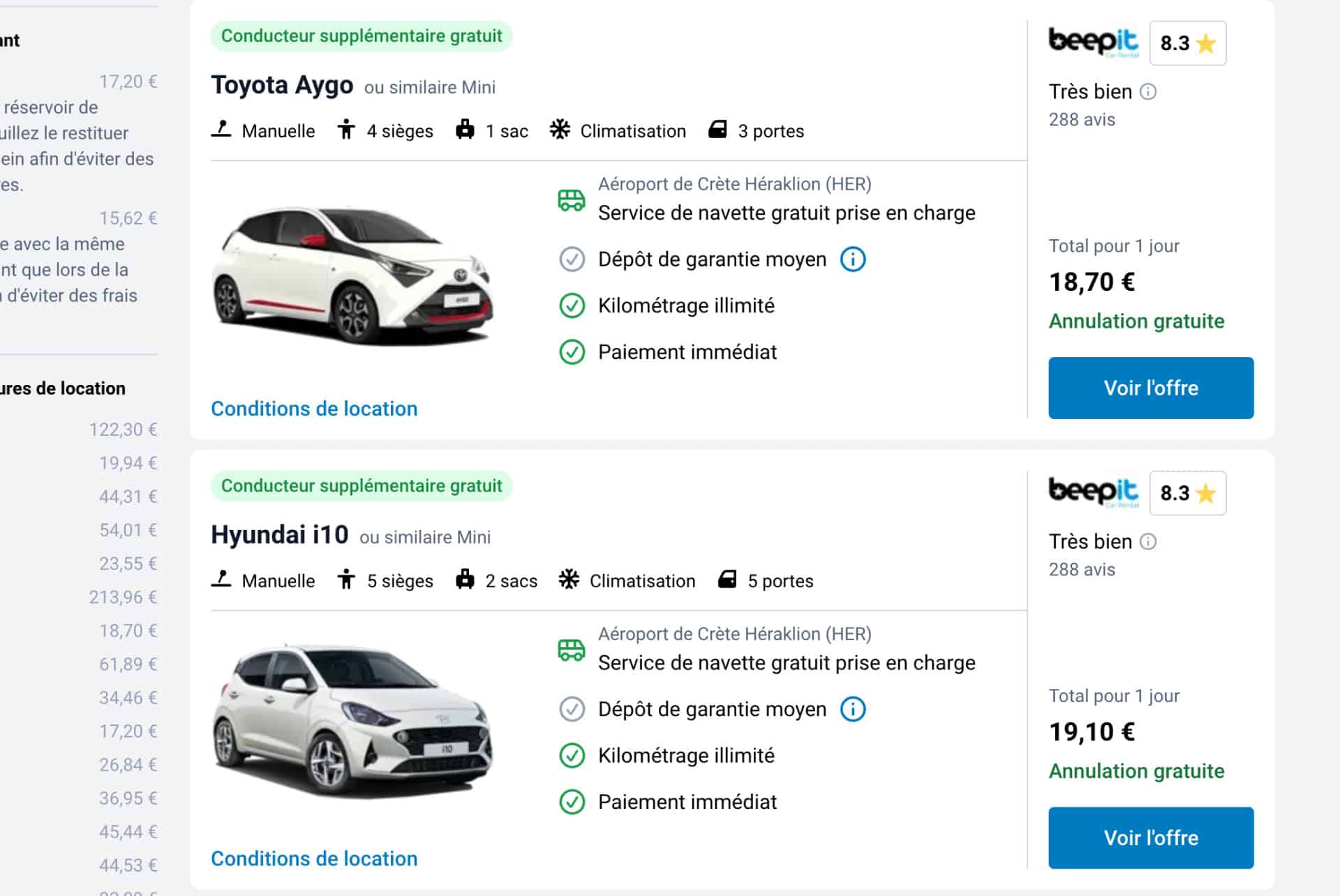 location de voiture citadine a heraklion